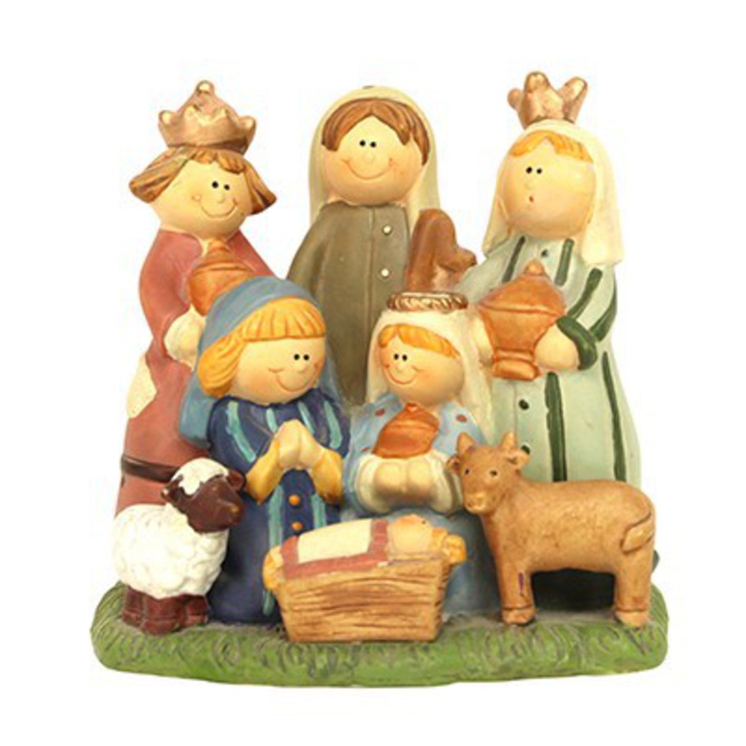 Ceramic Nativity Scene with Animal 12cm image 0